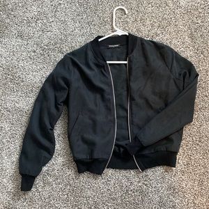 Silk Black Bomber Jacket